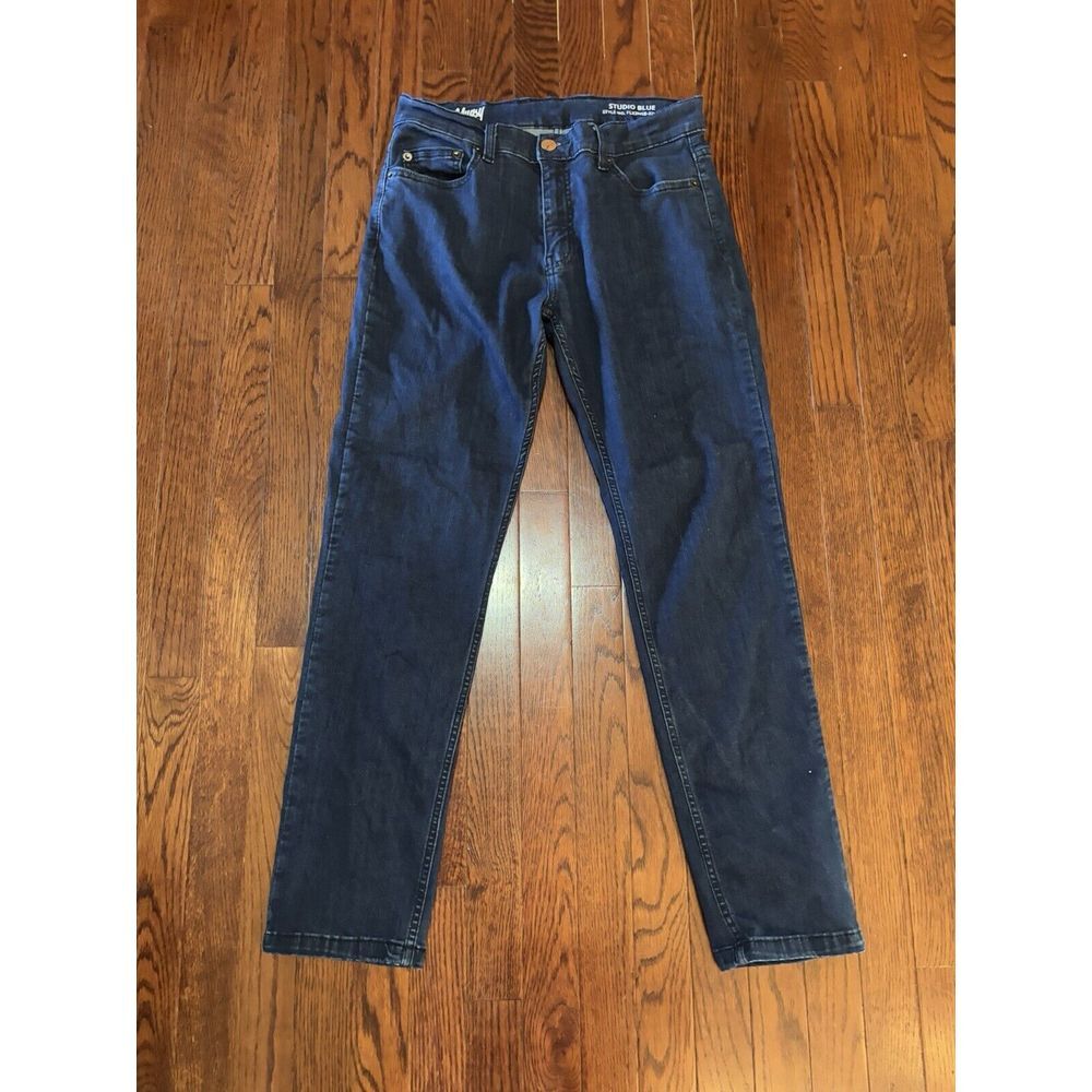 Blue Slim Straight Jeans with Classic Indigo Wash